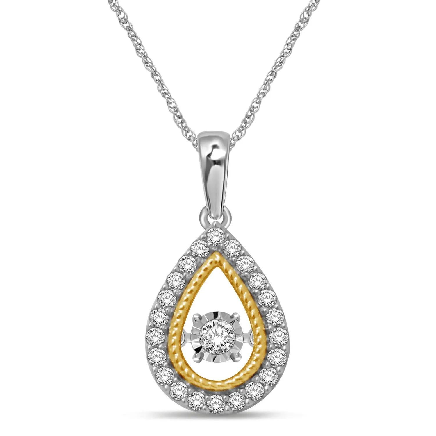 10K White Gold 1/4 Ctw Diamond Fashion Pendant