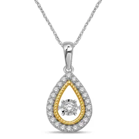 10K White Gold 1/4 Ctw Diamond Fashion Pendant