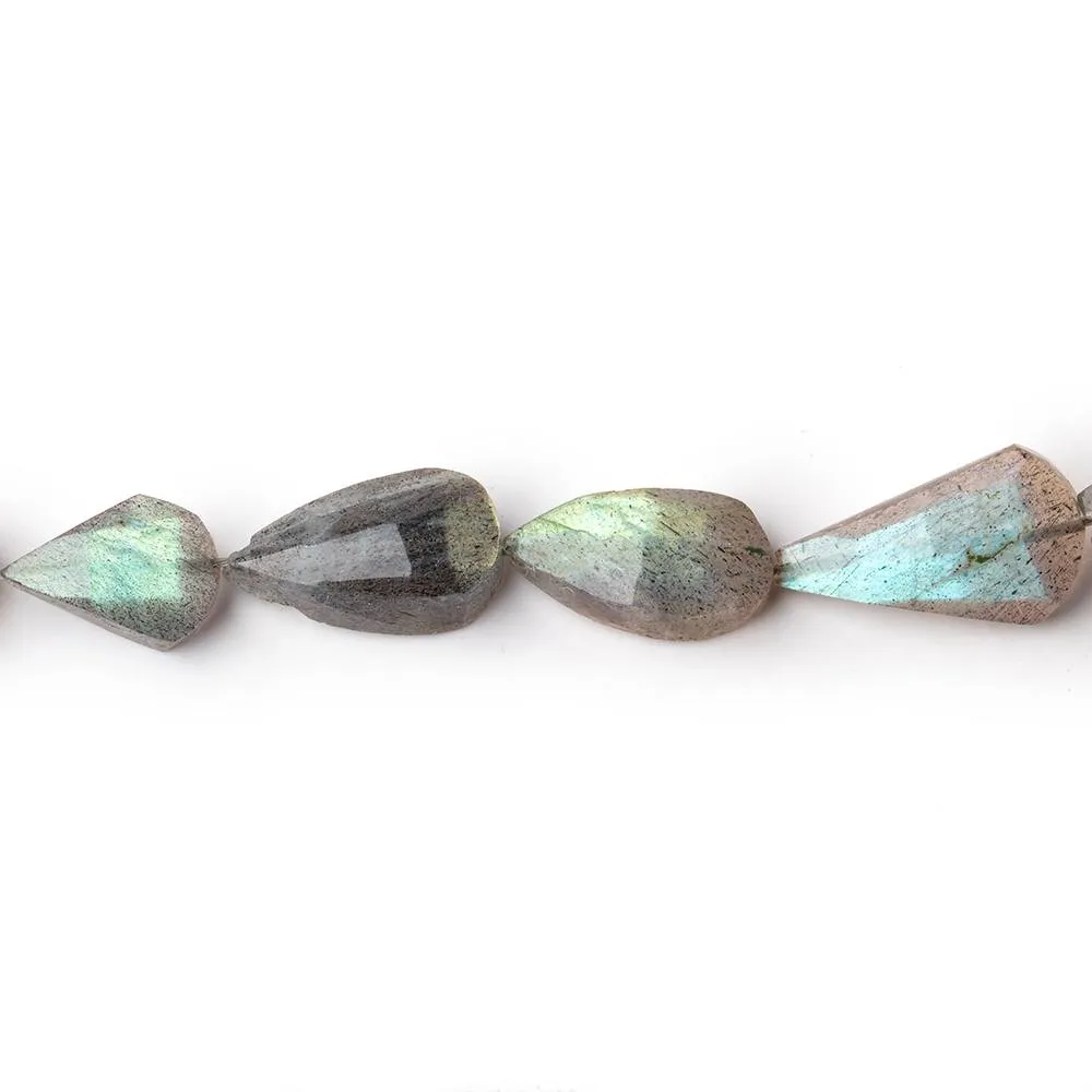 10x7-15x9mm Labradorite Pear Beads 8 inch 16 pieces