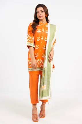 2 Piece Cambric Suit with Lawn Dupatta