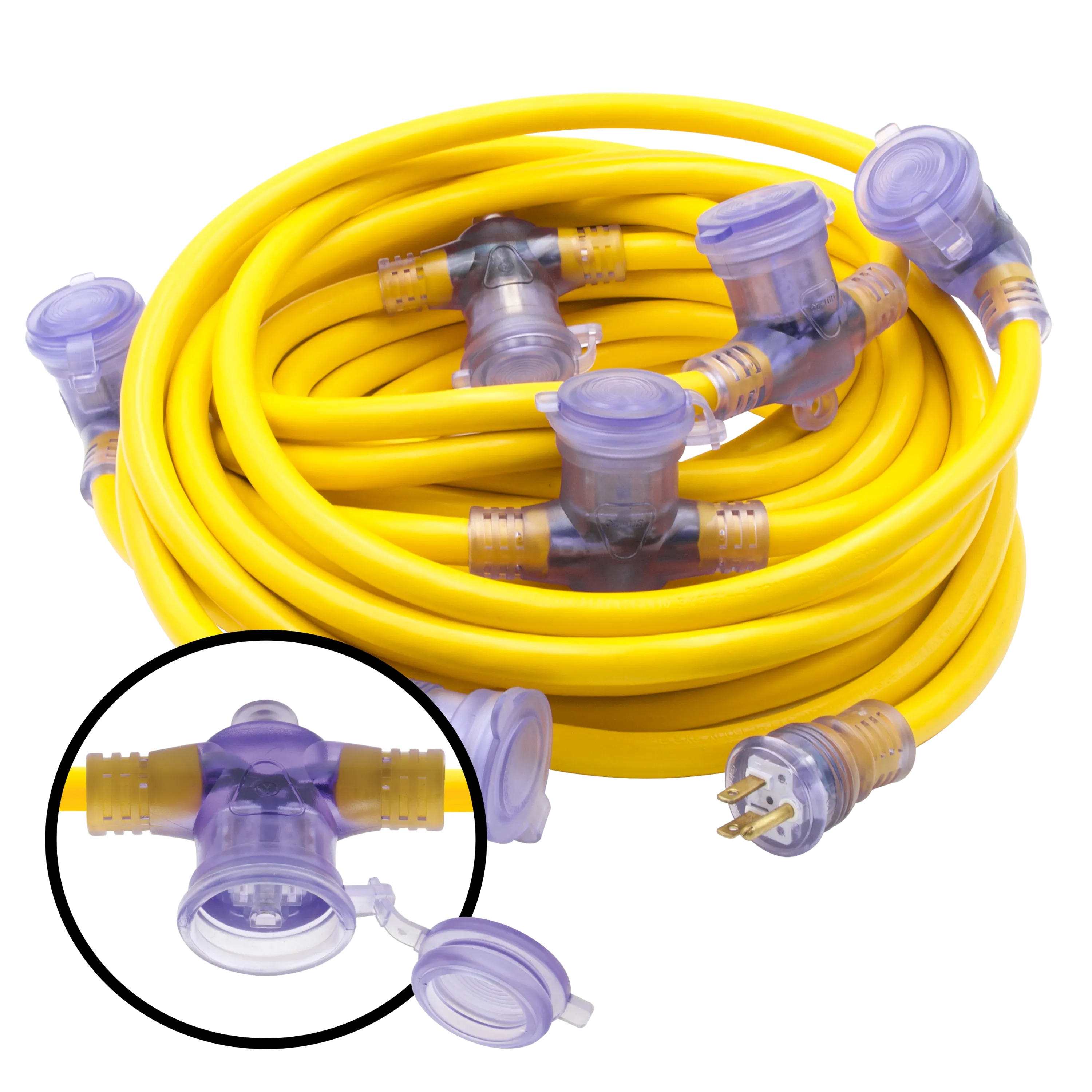 50 Foot Pro Cap 6 Multi-Outlet Single Lighted Extension Cord