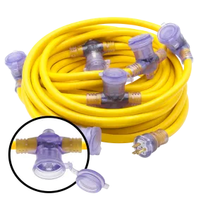 50 Foot Pro Cap 6 Multi-Outlet Single Lighted Extension Cord