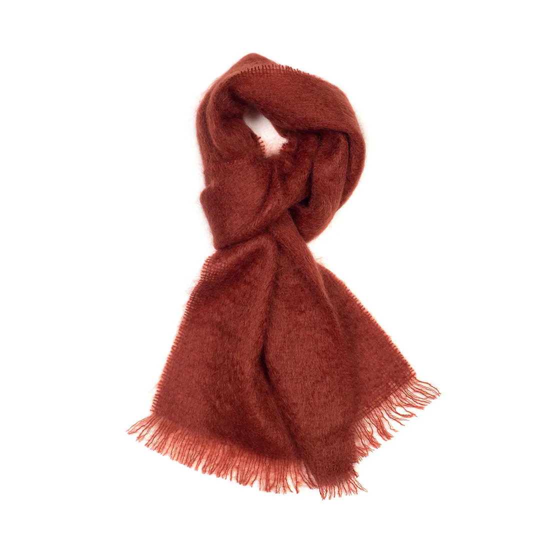 AAtari shaggy brushed mohair/wool scarf, Orange