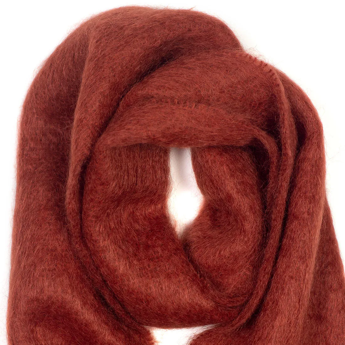 AAtari shaggy brushed mohair/wool scarf, Orange