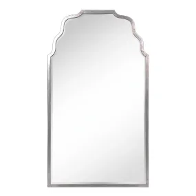 Antiqued Silver Leaf Finish Framed Wall Mirror