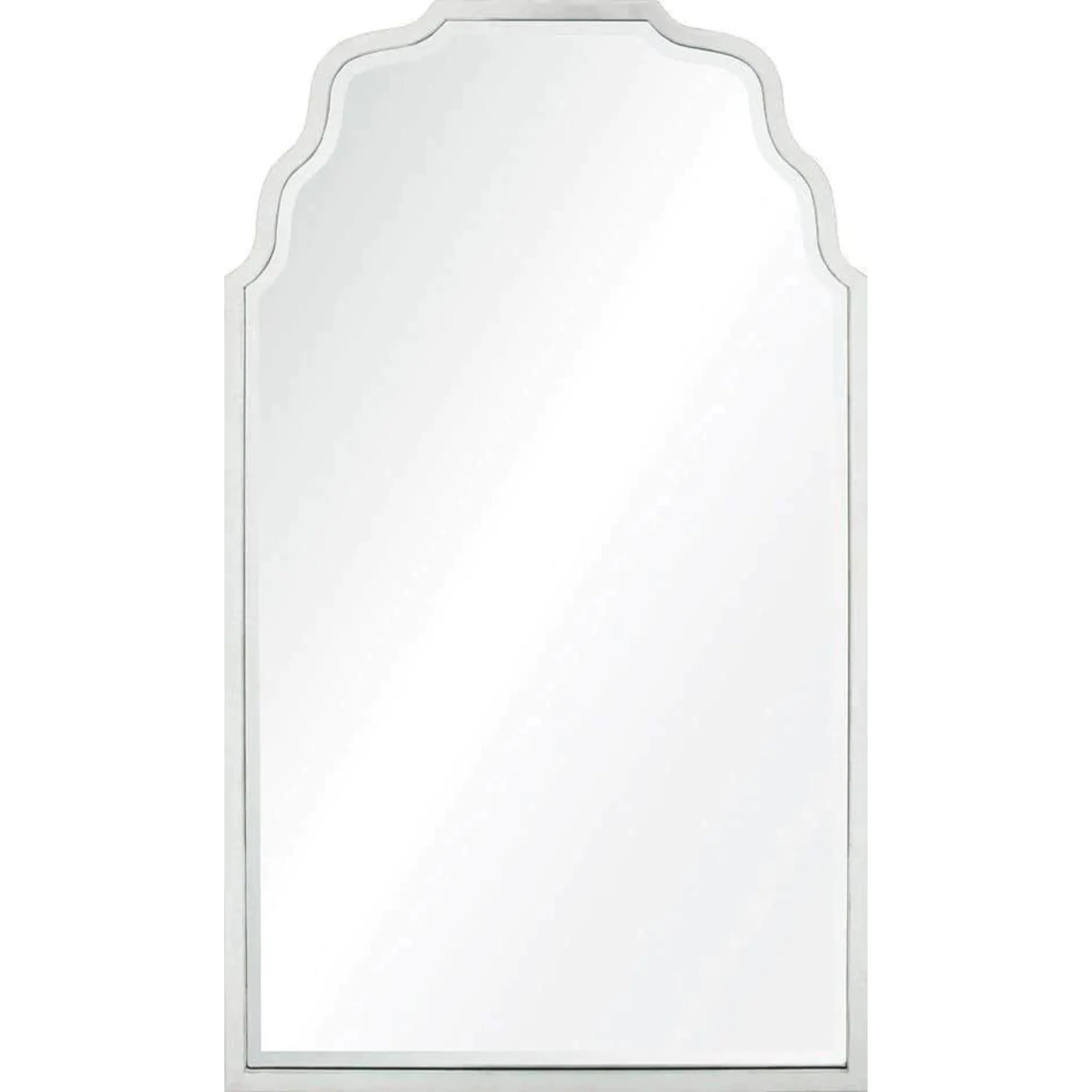 Antiqued Silver Leaf Finish Framed Wall Mirror