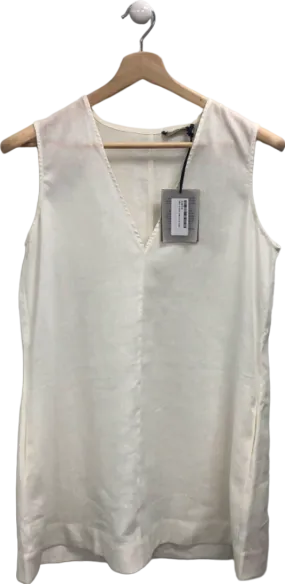 ASCENO Derya Mini Dress White Organic Linen UK XS