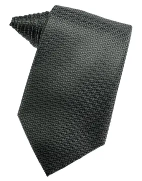 Asphalt Herringbone Necktie