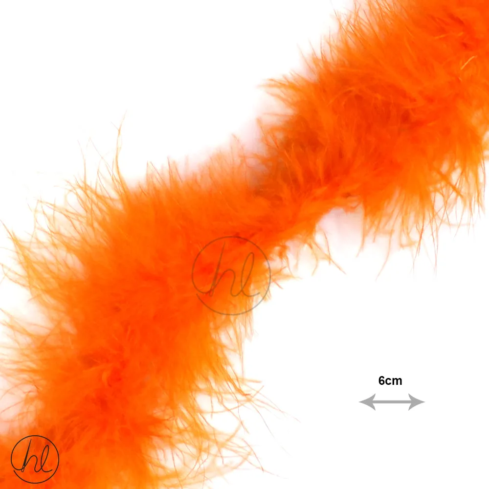 ASSORTED MARIBOU FEATHERS (P/METRE) RED ORANGE