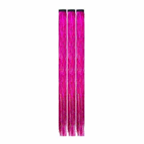 Berry Sugar Cup Sparkle Tinsel Hair Extension Clips 3 PK