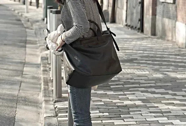 Black Fashion Leather Handbag Work Bag Shoulder Bag Purse For Women