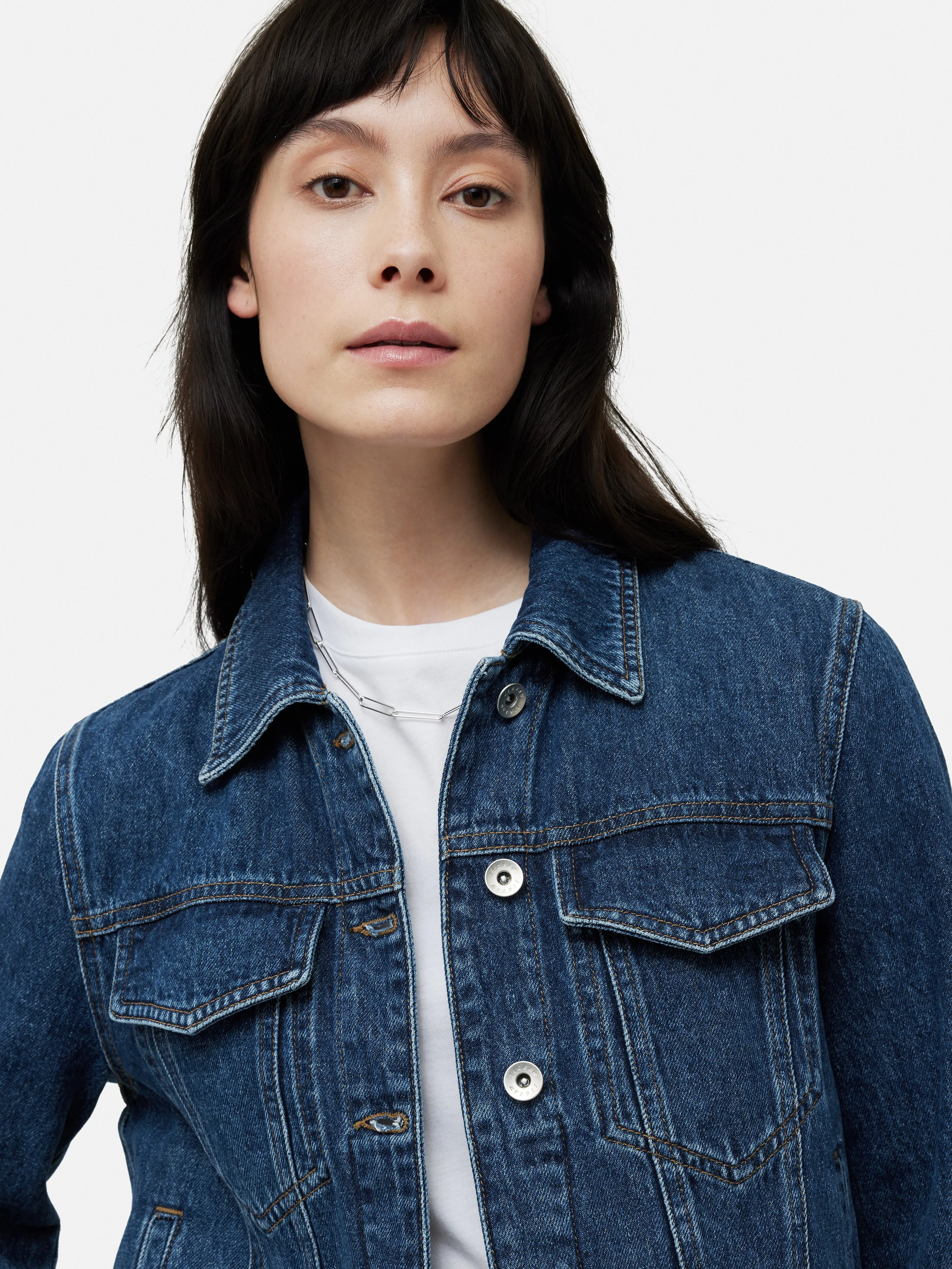 Boxy Denim Trucker Jacket | Vintage Mid Blue