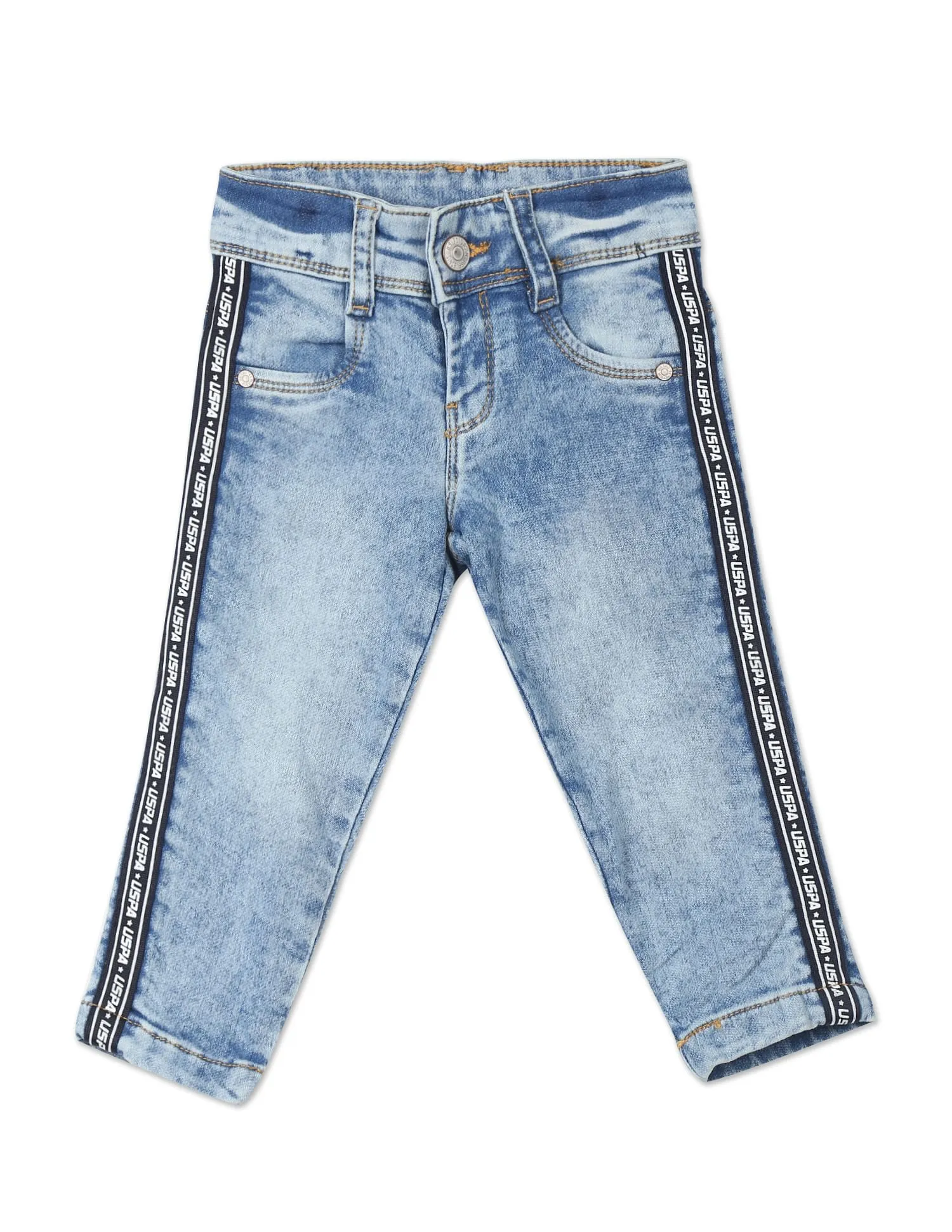 Boys Slim Fit Acid Wash Jeans