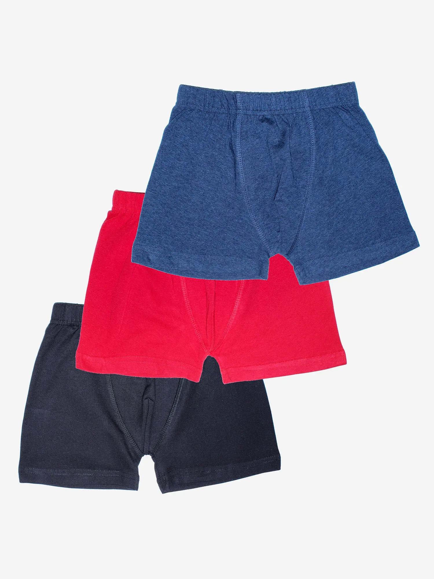 Boys Solid Boxer Shorts Pack Of 3