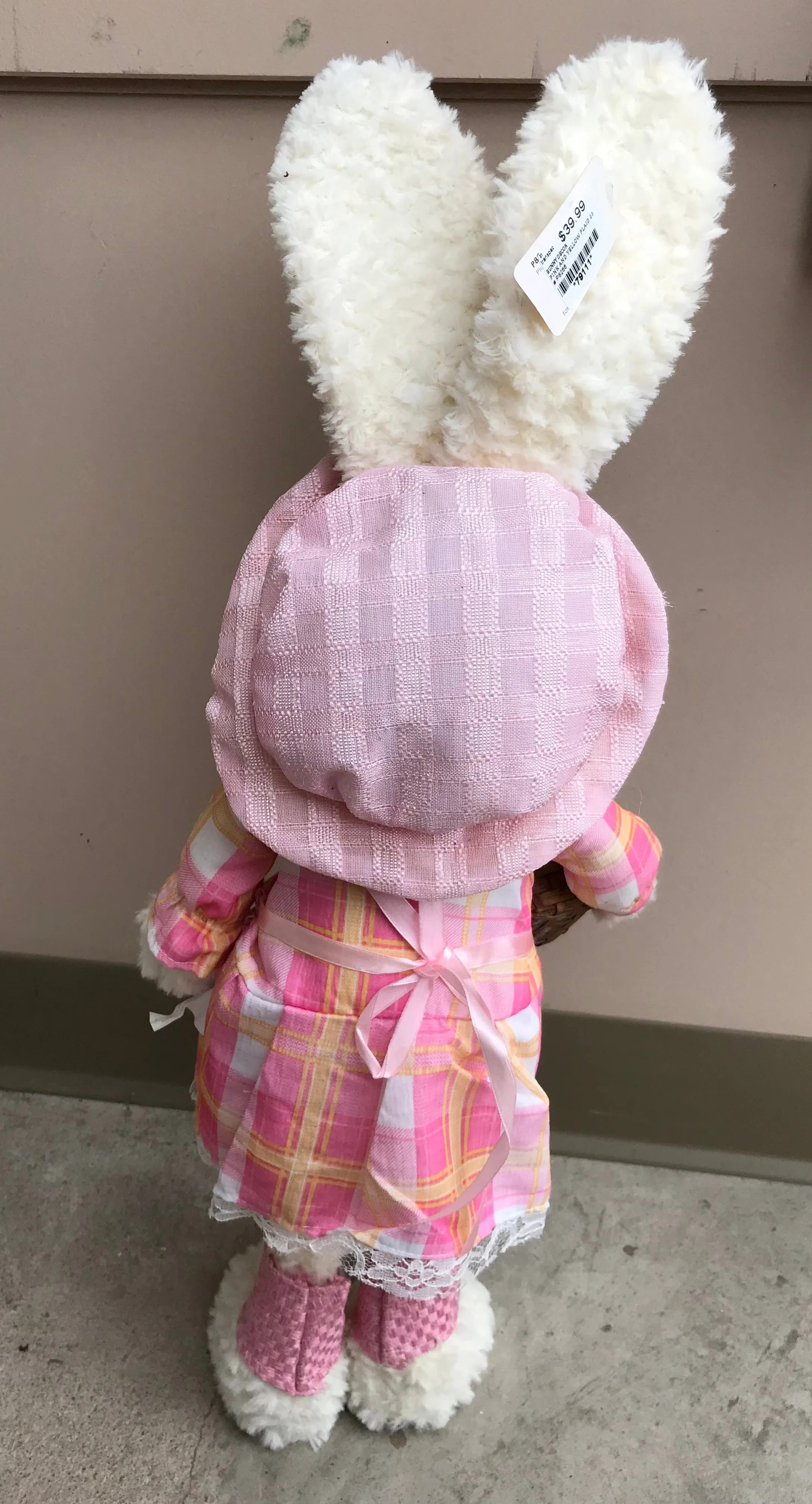 Bunny Decor - Pink and Yellow Plaid