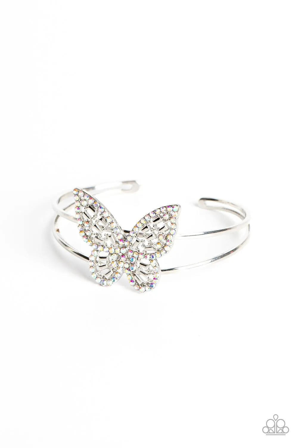 Butterfly Bella Multi Iridescent Rhinestone Bracelet - Paparazzi Accessories