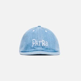 by Parra Script Mix Logo 6 Panel Hat - Light Denim