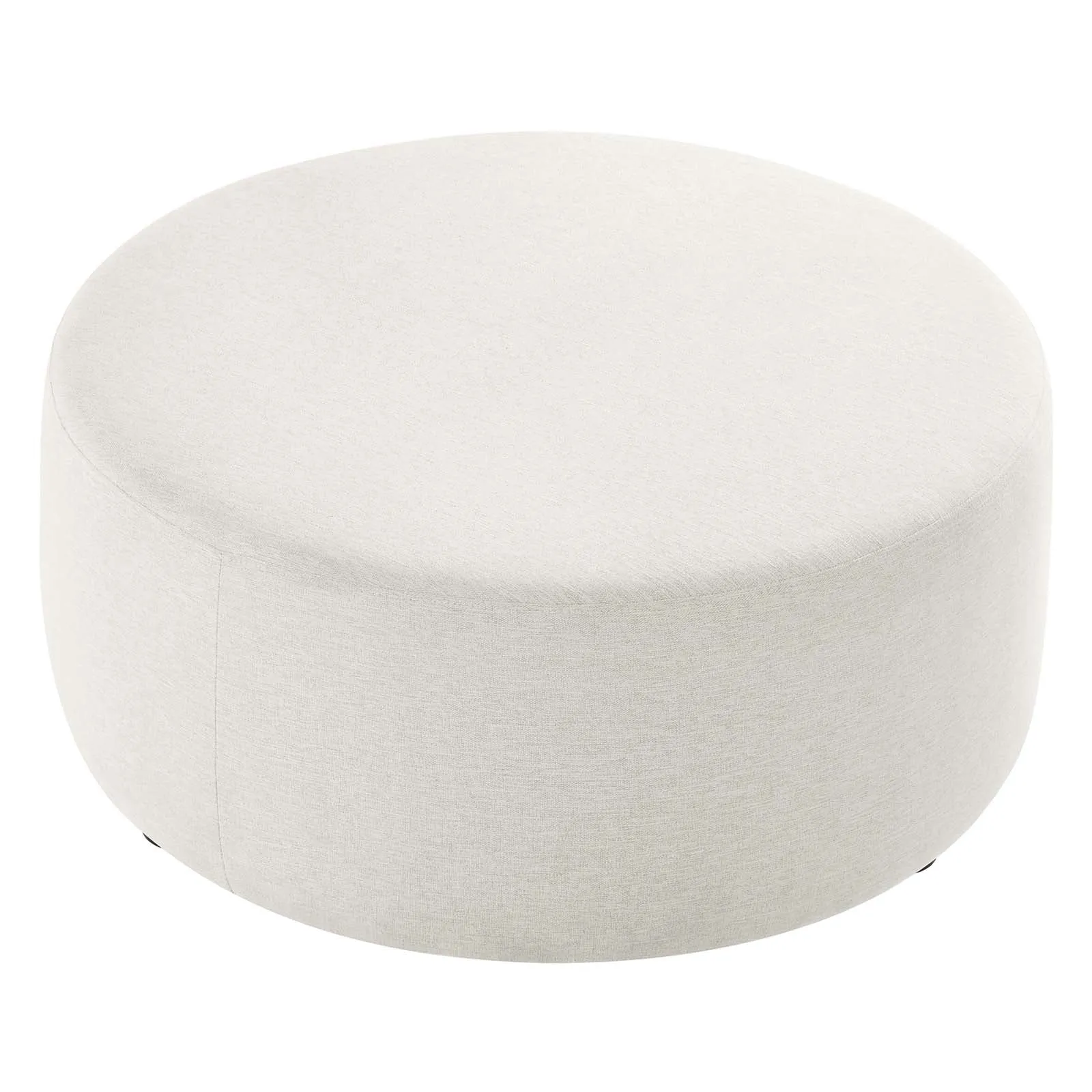 Callum Large 38" Round Woven Heathered Fabric Upholstered Ottoman by Modway