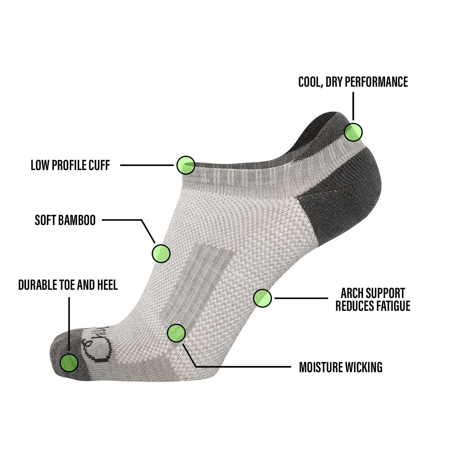 Chill Boys Bamboo Ankle Socks - Moisture Wicking Bamboo Socks - 2 Pairs