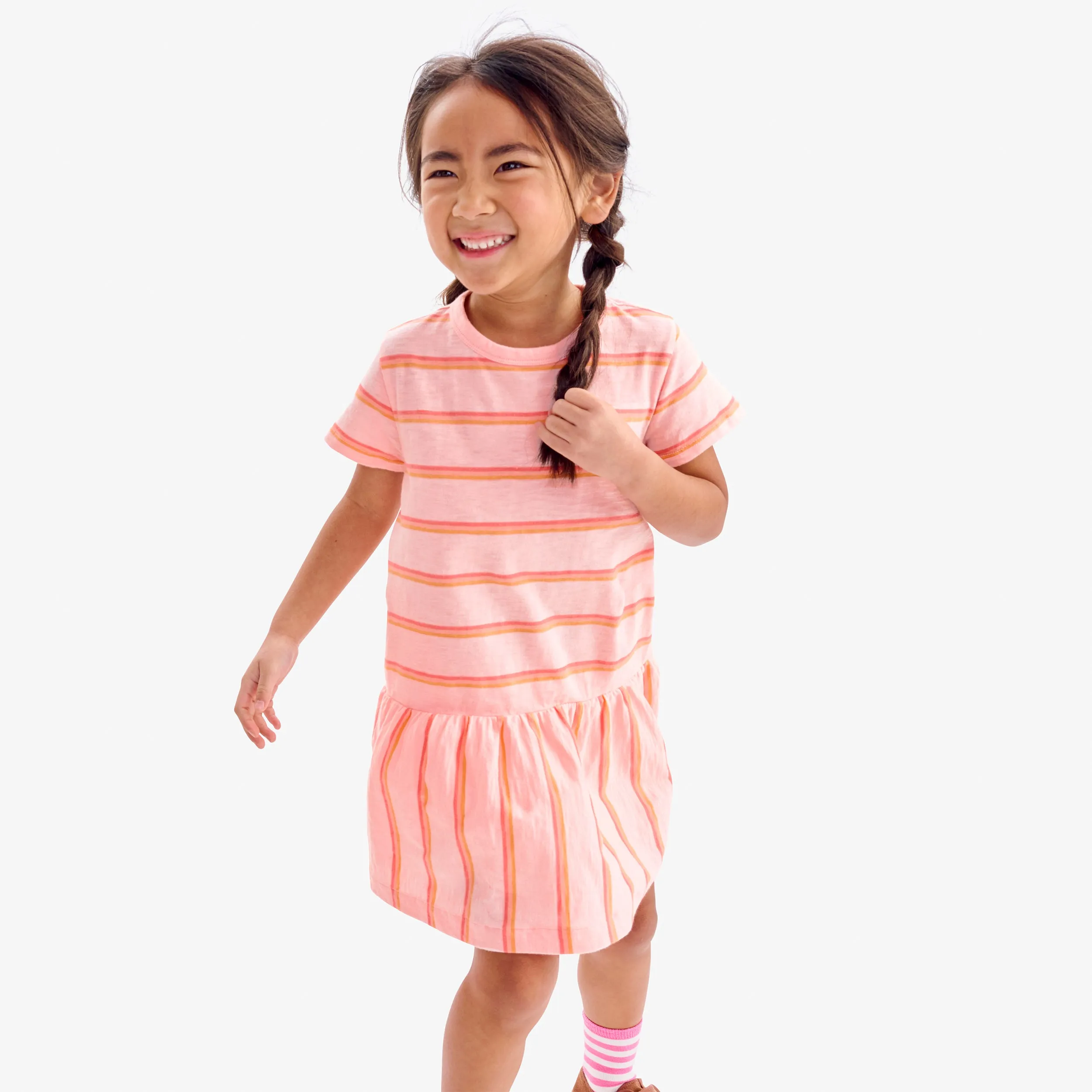 Clearance short sleeve explorer dress in stripe