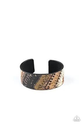 Come Uncorked White Cork Cuff Bracelet - Paparazzi Accessories