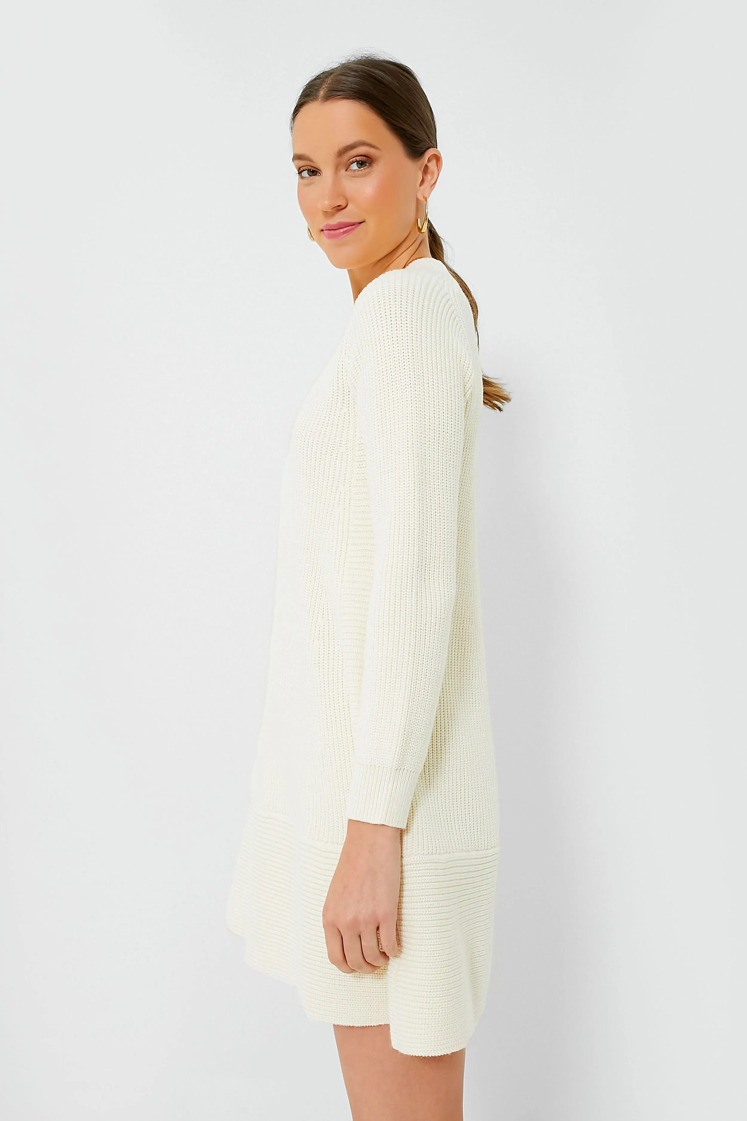 Cream Ainsley Knit Dress