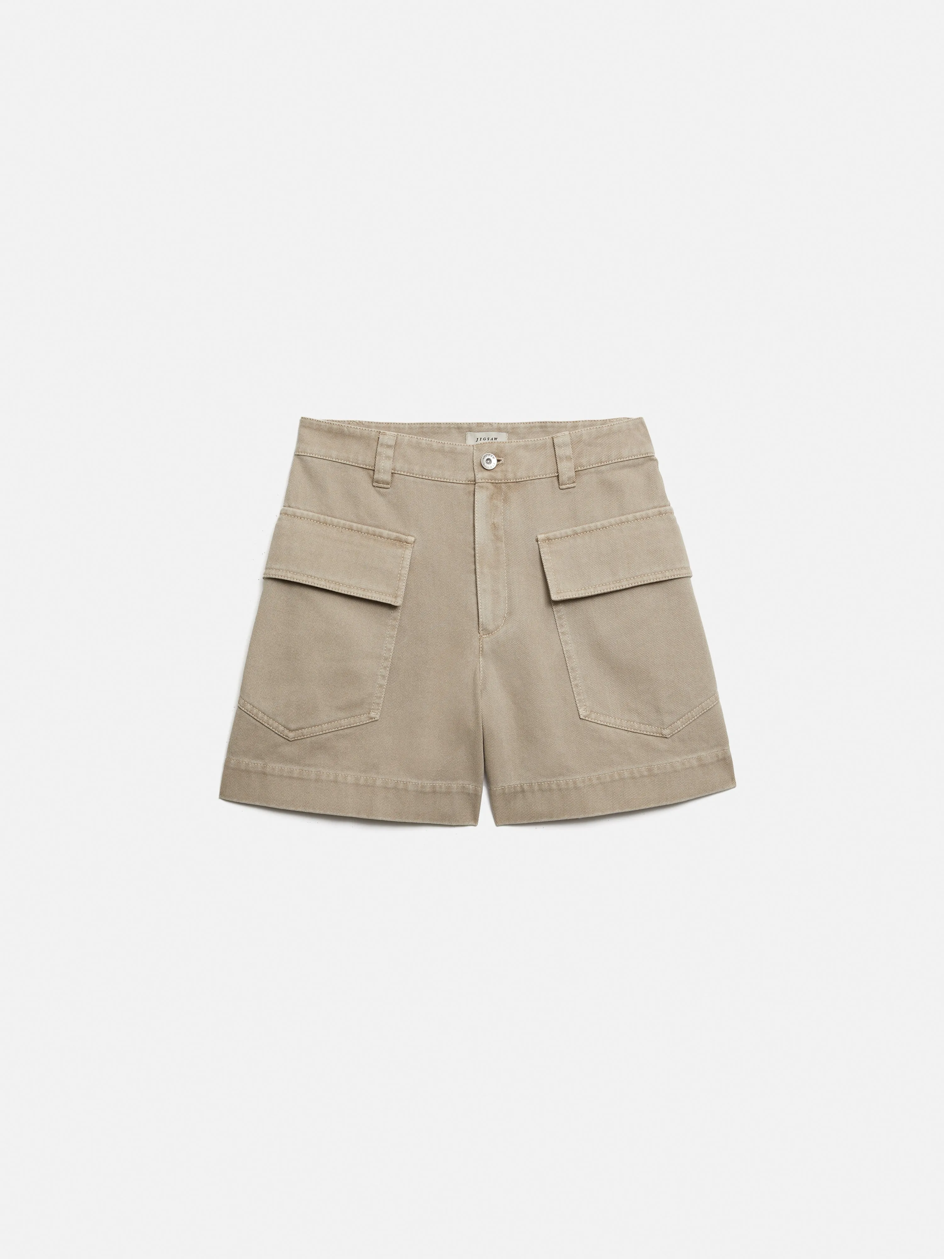 Denim Contrast Stitch Short | Brown