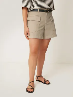 Denim Contrast Stitch Short | Brown