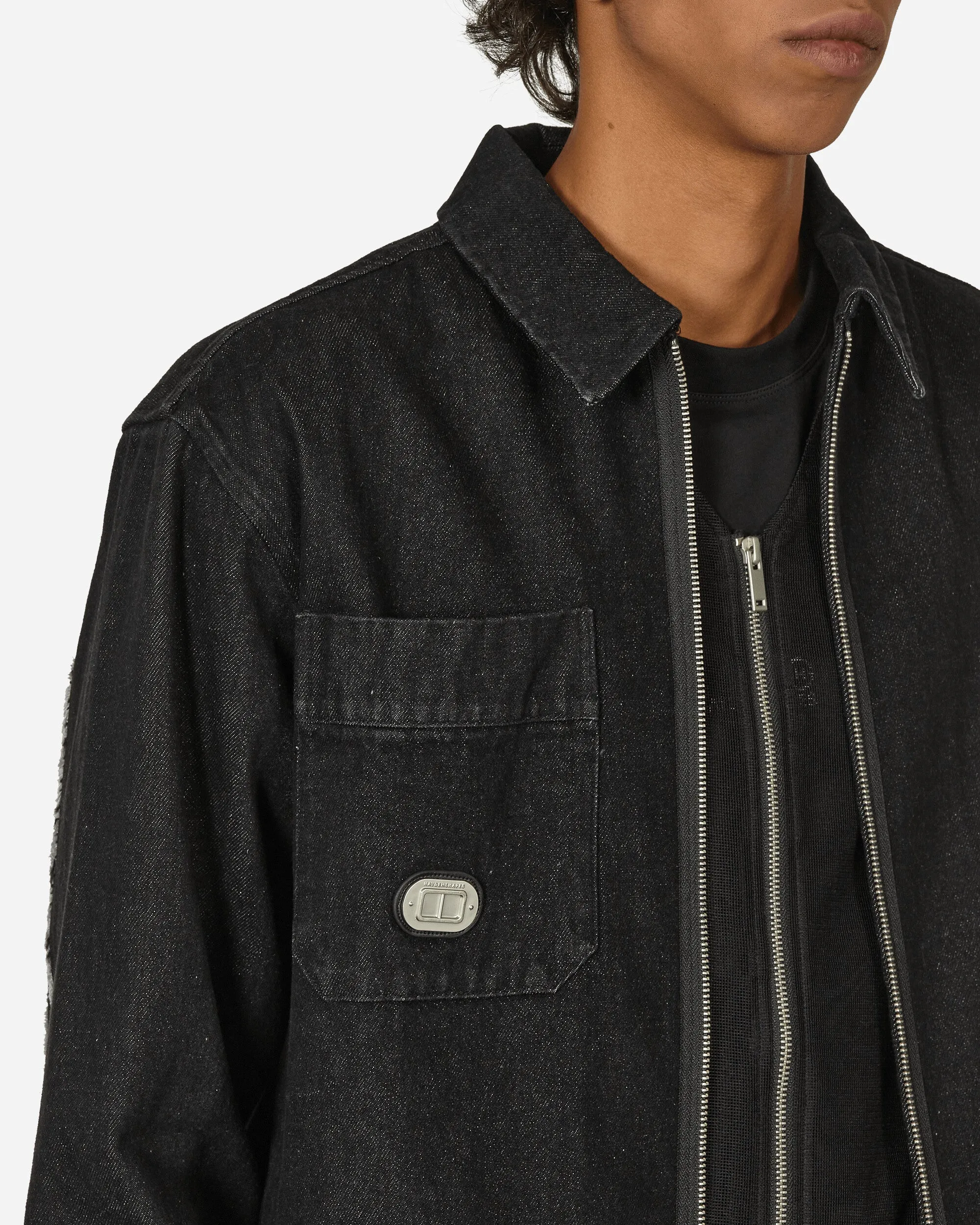 Denim Drop Shirt Jacket Black