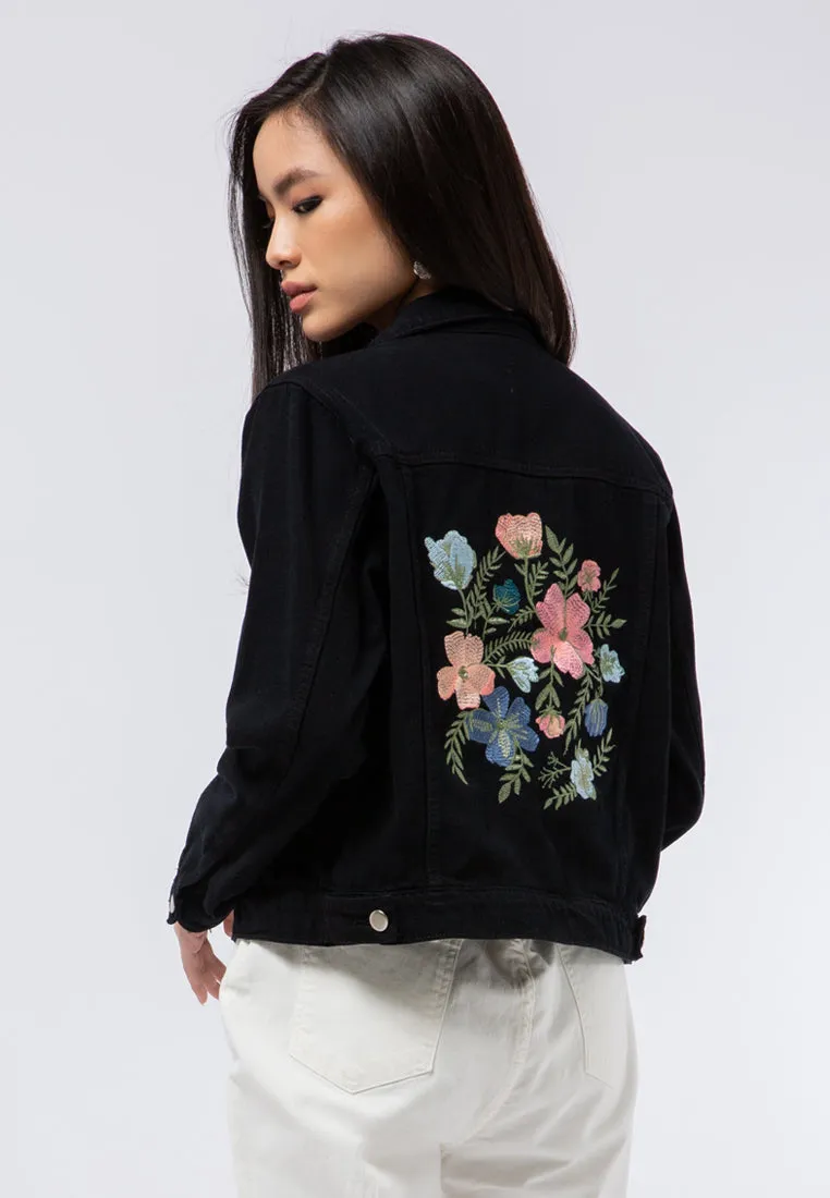 Denim Jacket with Embroidery