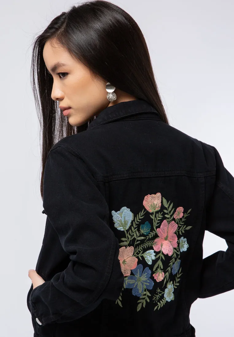 Denim Jacket with Embroidery