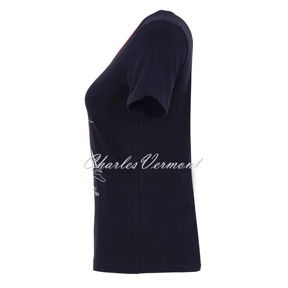 Dolcezza 'Love Sailing' Top with Diamante Detail - Style 23100 (Navy)