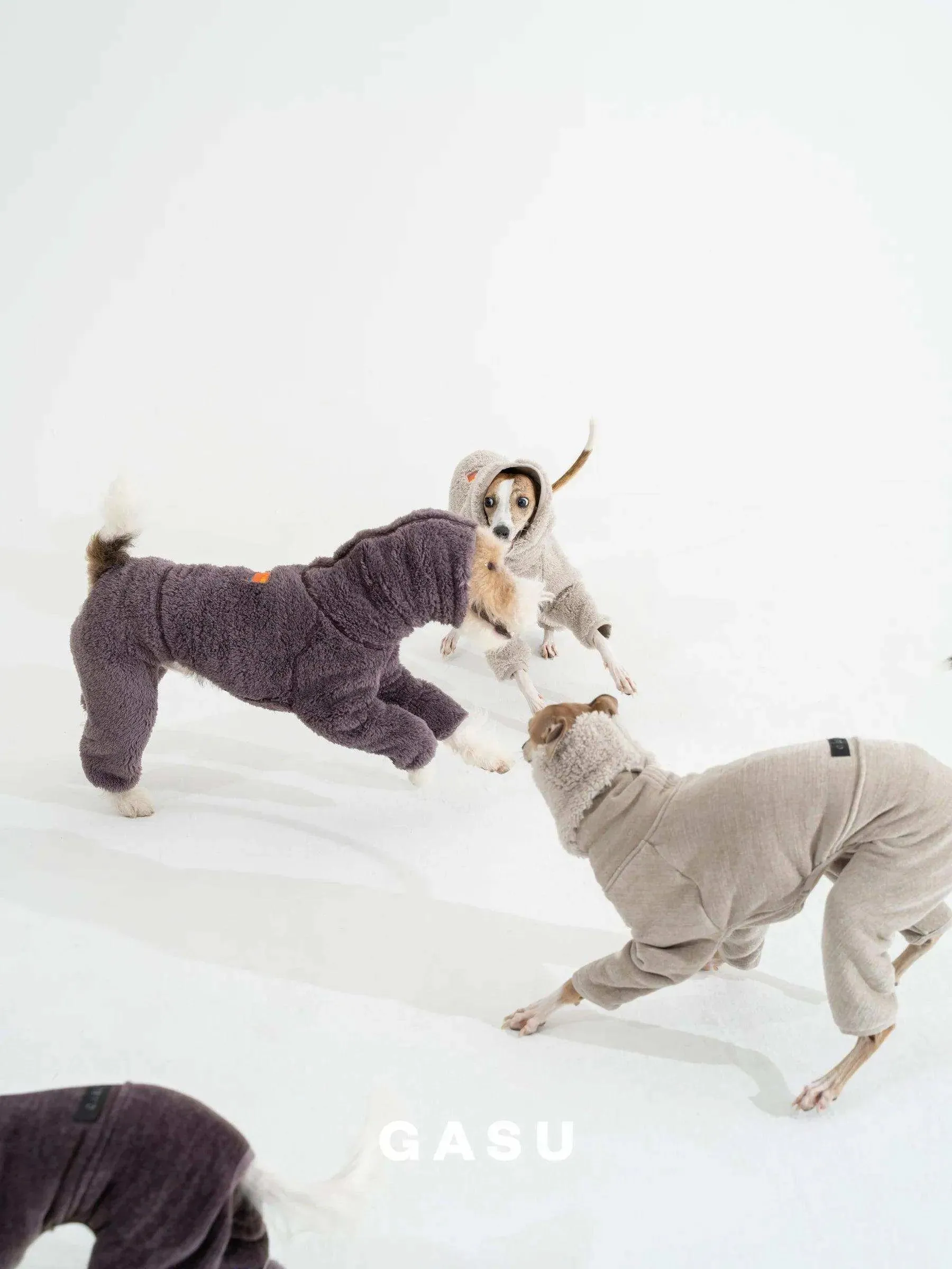 Double-sided Anti-static Fleece Dog Jumpsuit | Raisin