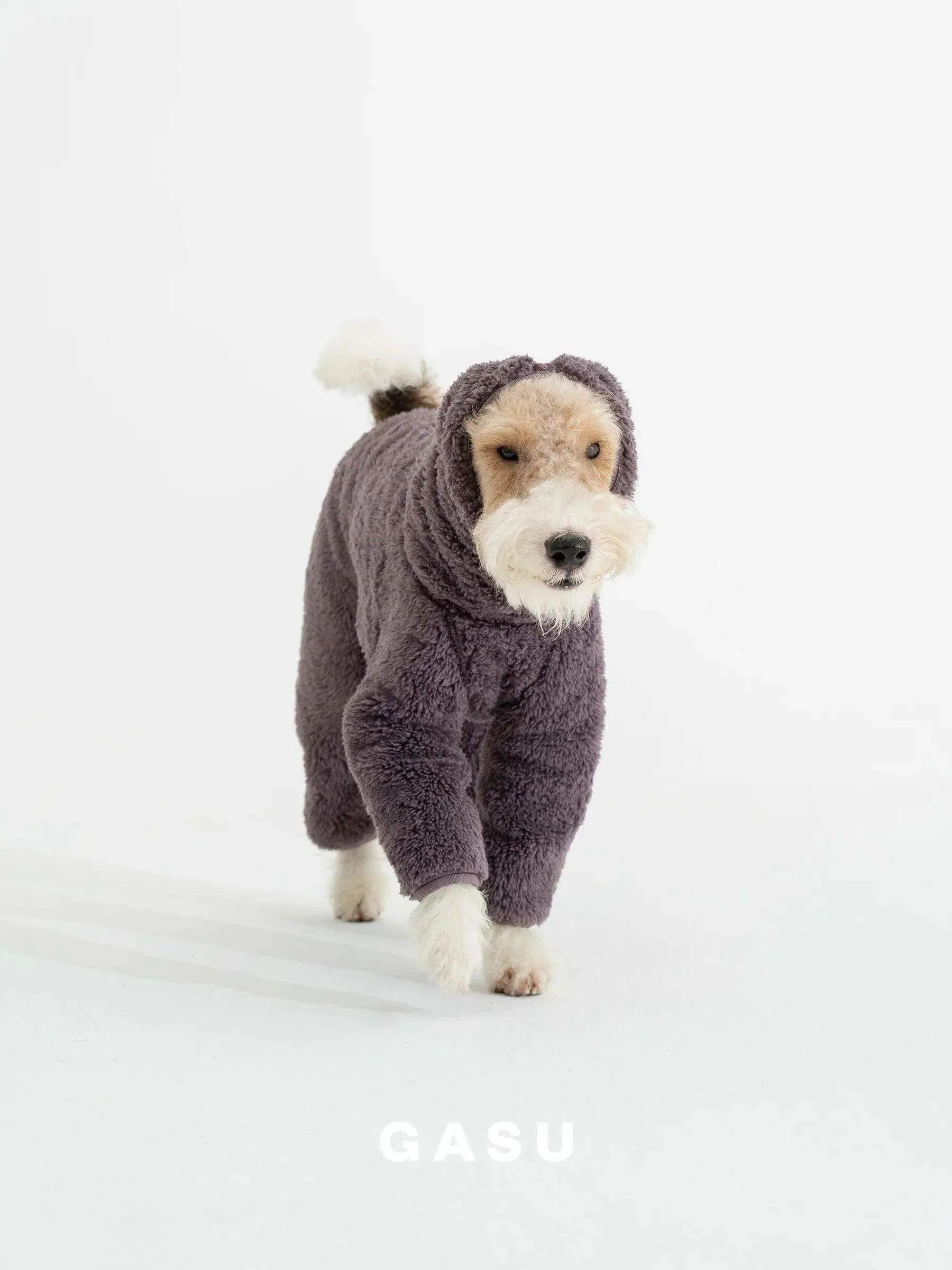 Double-sided Anti-static Fleece Dog Jumpsuit | Raisin