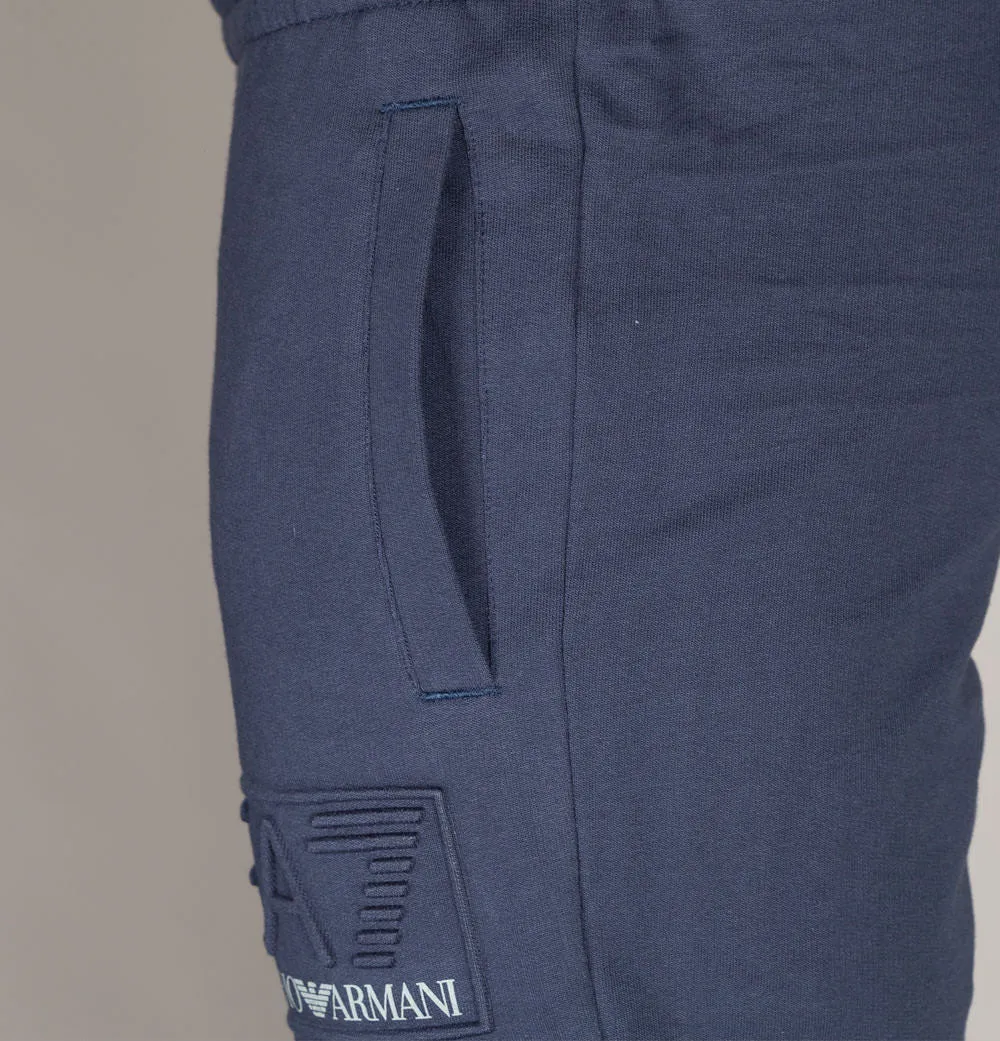 EA7 Bold Raised Logo Joggers Navy Blue