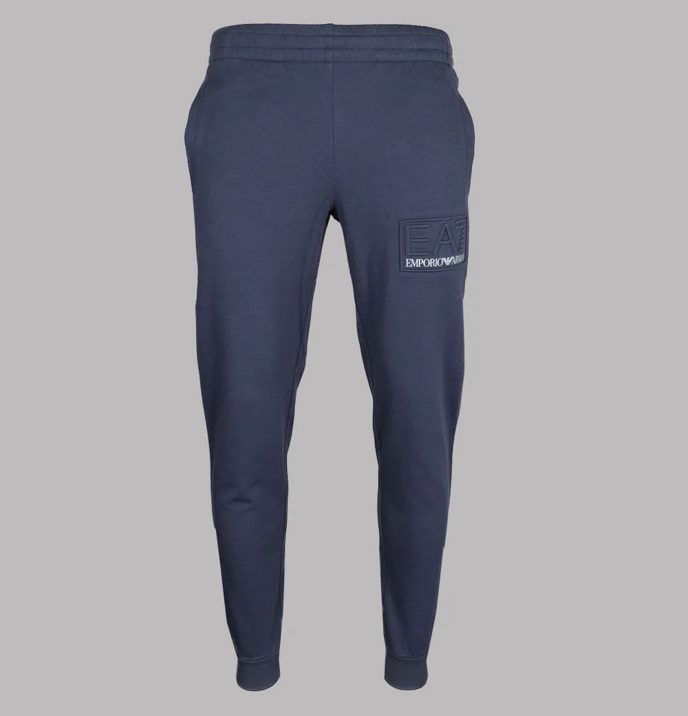 EA7 Bold Raised Logo Joggers Navy Blue