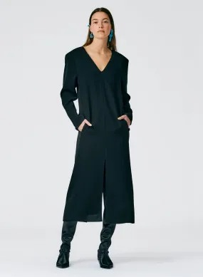 Fluid Drape V-Neck Dress