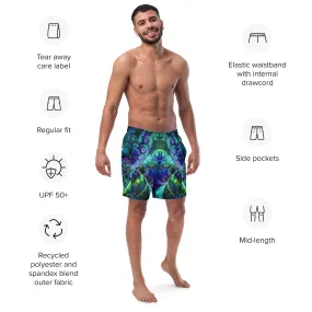 Green Fractal Men's swim trunks