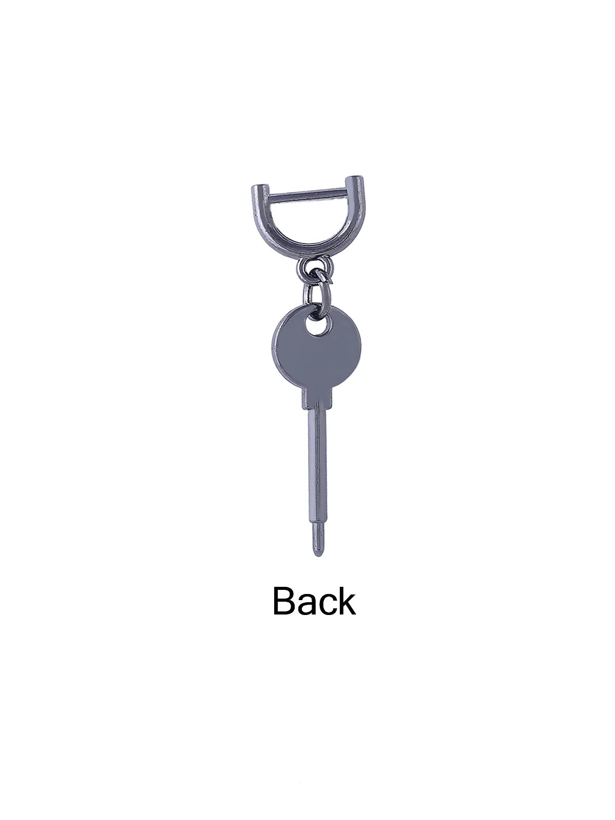 Gunmetal Tone Key Design Fashion Loop Accessory