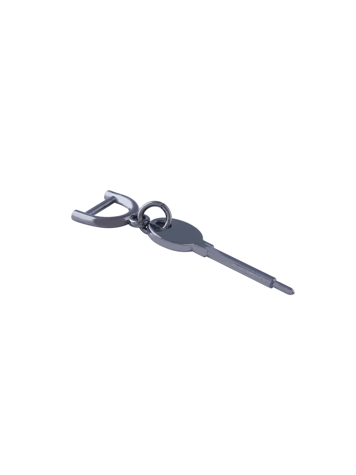 Gunmetal Tone Key Design Fashion Loop Accessory