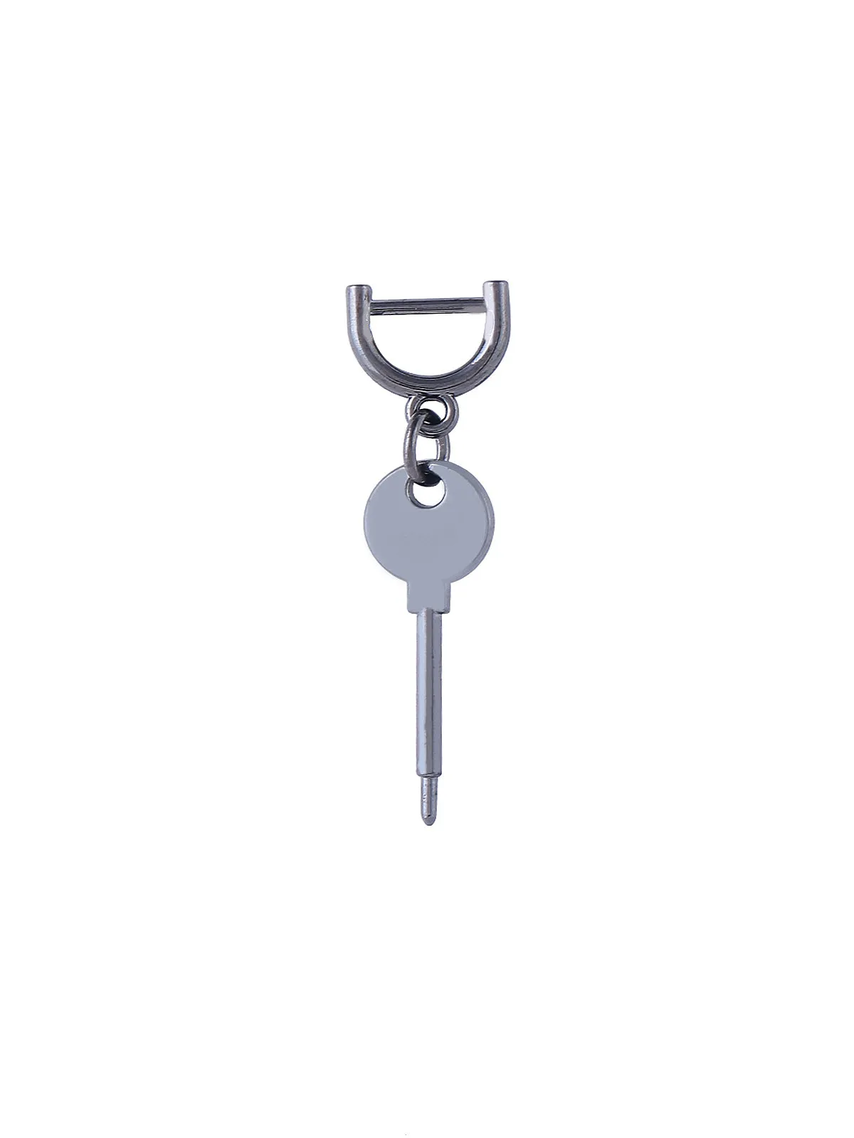 Gunmetal Tone Key Design Fashion Loop Accessory