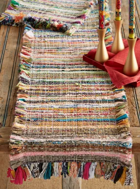 Hand-Loomed Chindi Table Runner