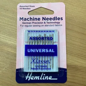 Hemline Machine Needle Assorted Sizes 10 Needles