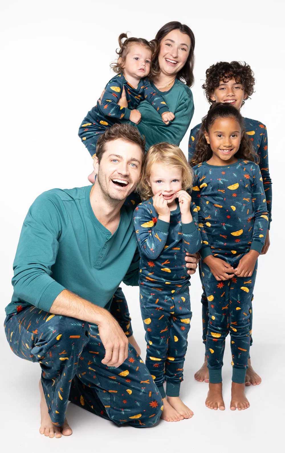 Holiday Garland Men’s Velour Pajamas - Family Set