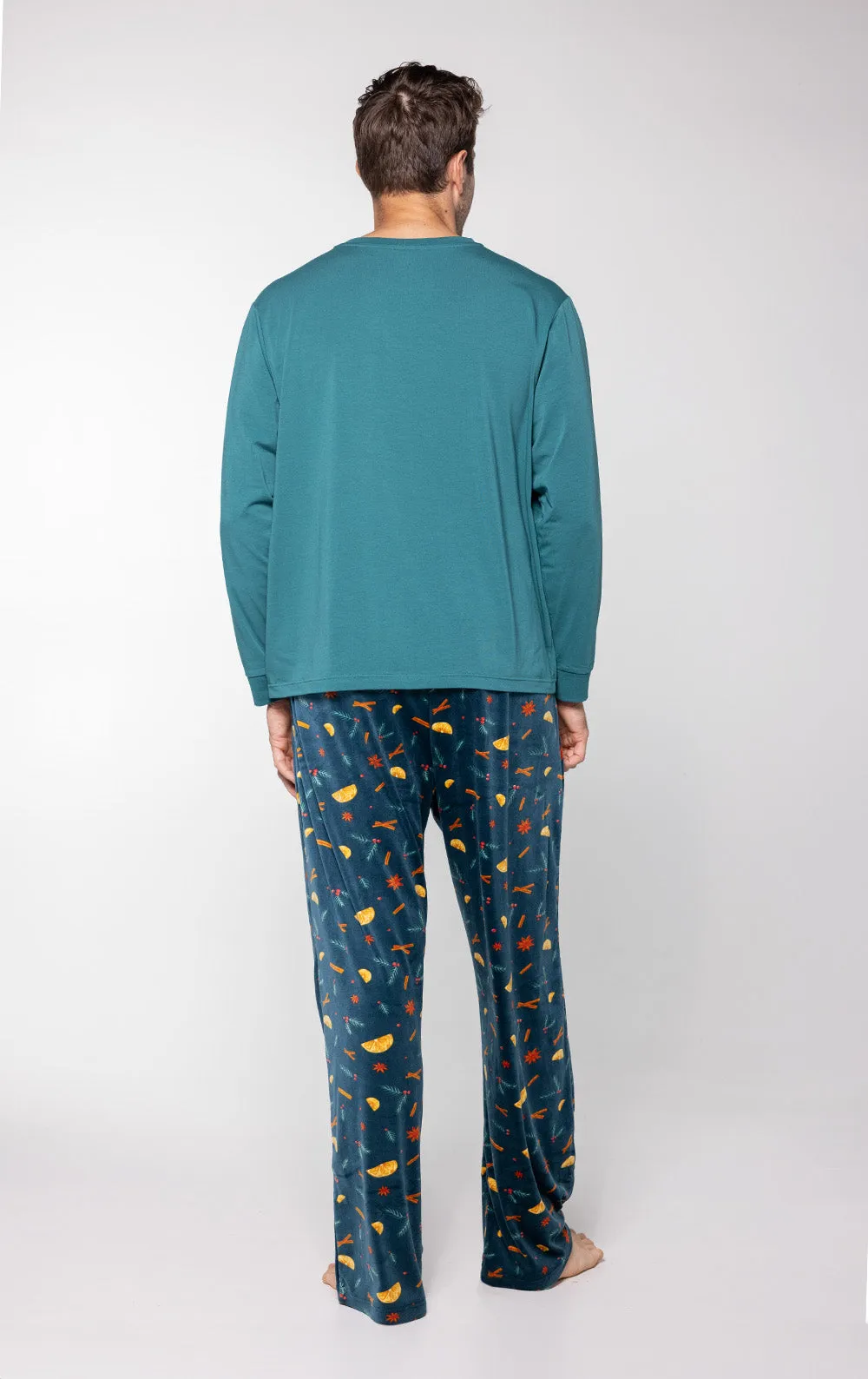 Holiday Garland Men’s Velour Pajamas - Family Set