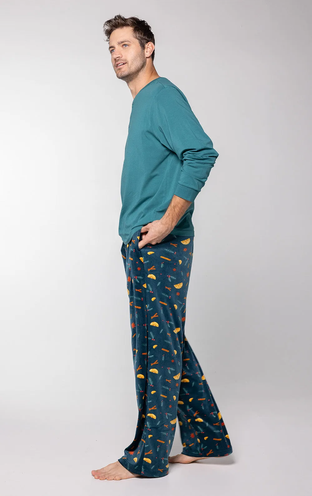 Holiday Garland Men’s Velour Pajamas - Family Set