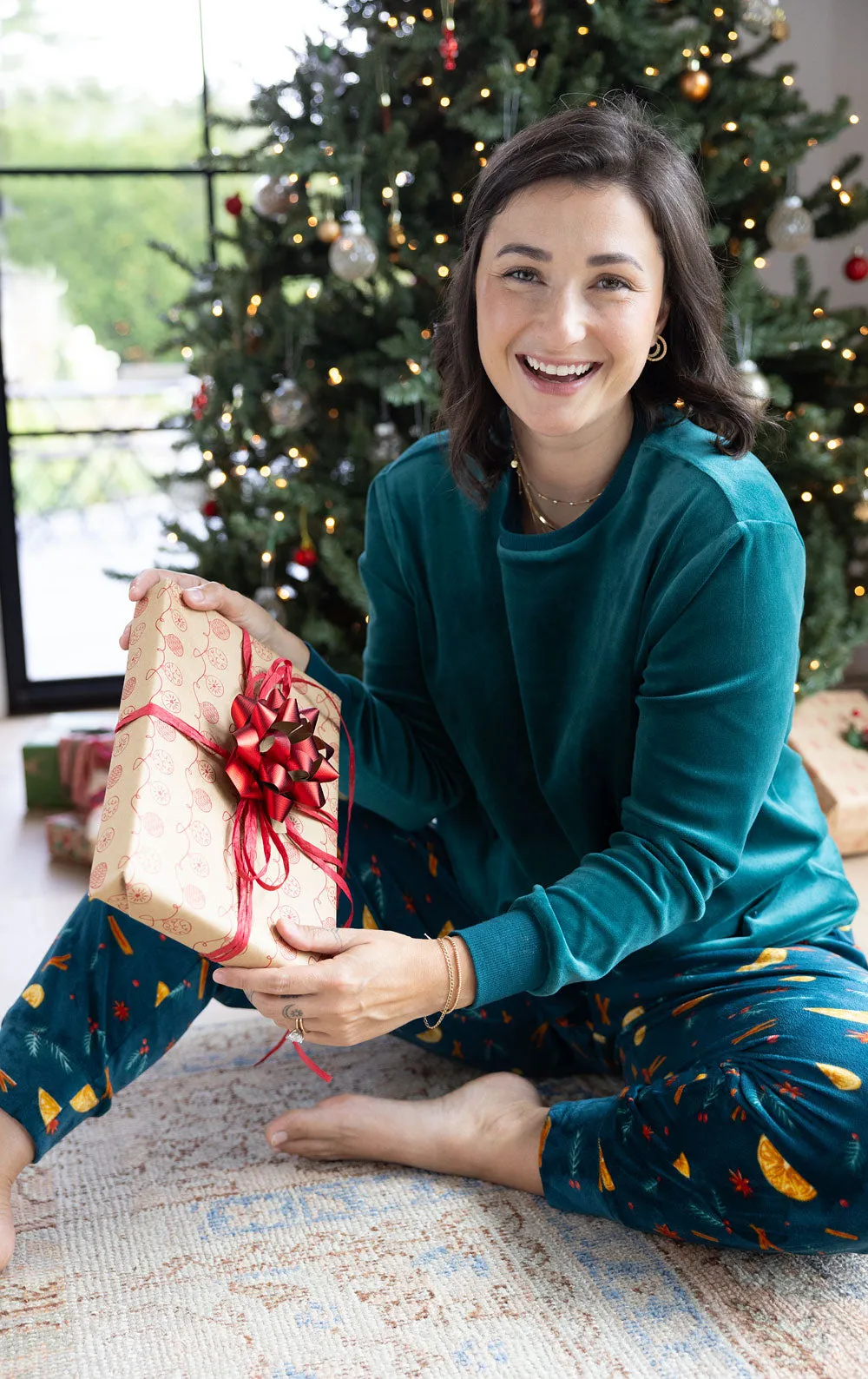 Holiday Garland Women's Velour Pajamas- Family Set