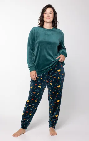 Holiday Garland Women's Velour Pajamas- Family Set