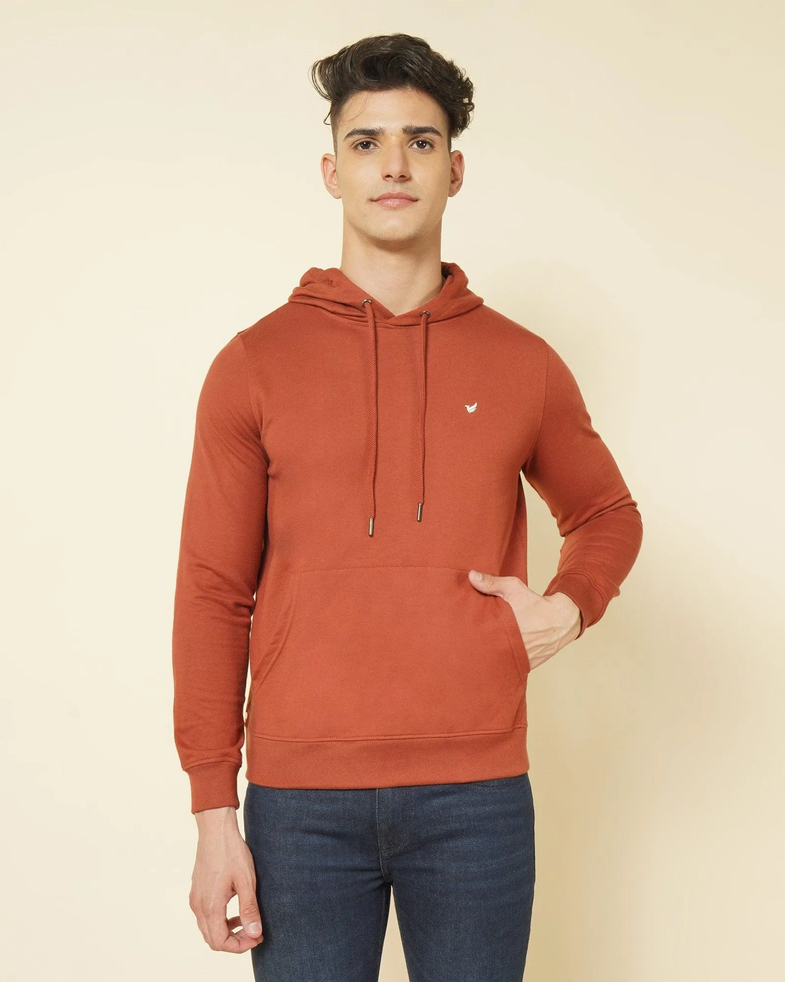 Hoodie Rust Solid Sweatshirt - Dippers