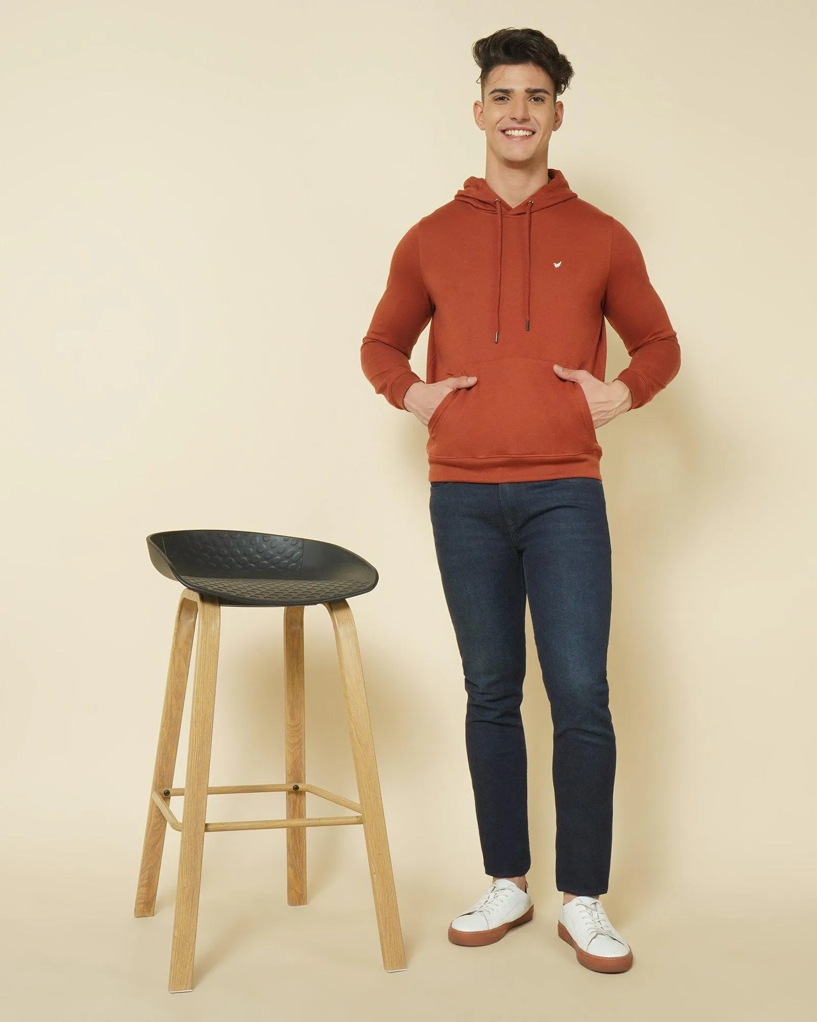 Hoodie Rust Solid Sweatshirt - Dippers